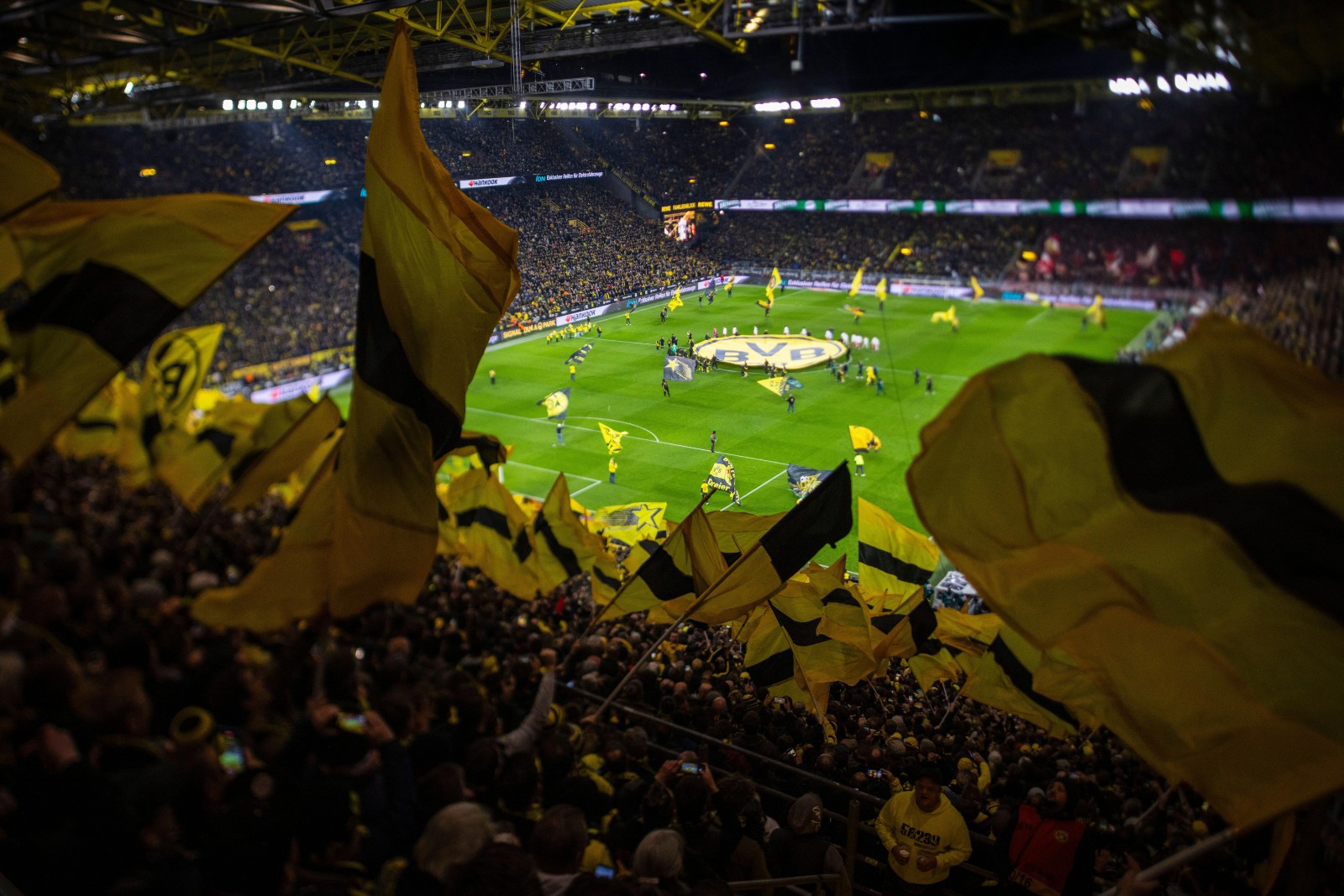 Fans inside the Signal Iduna Park. 