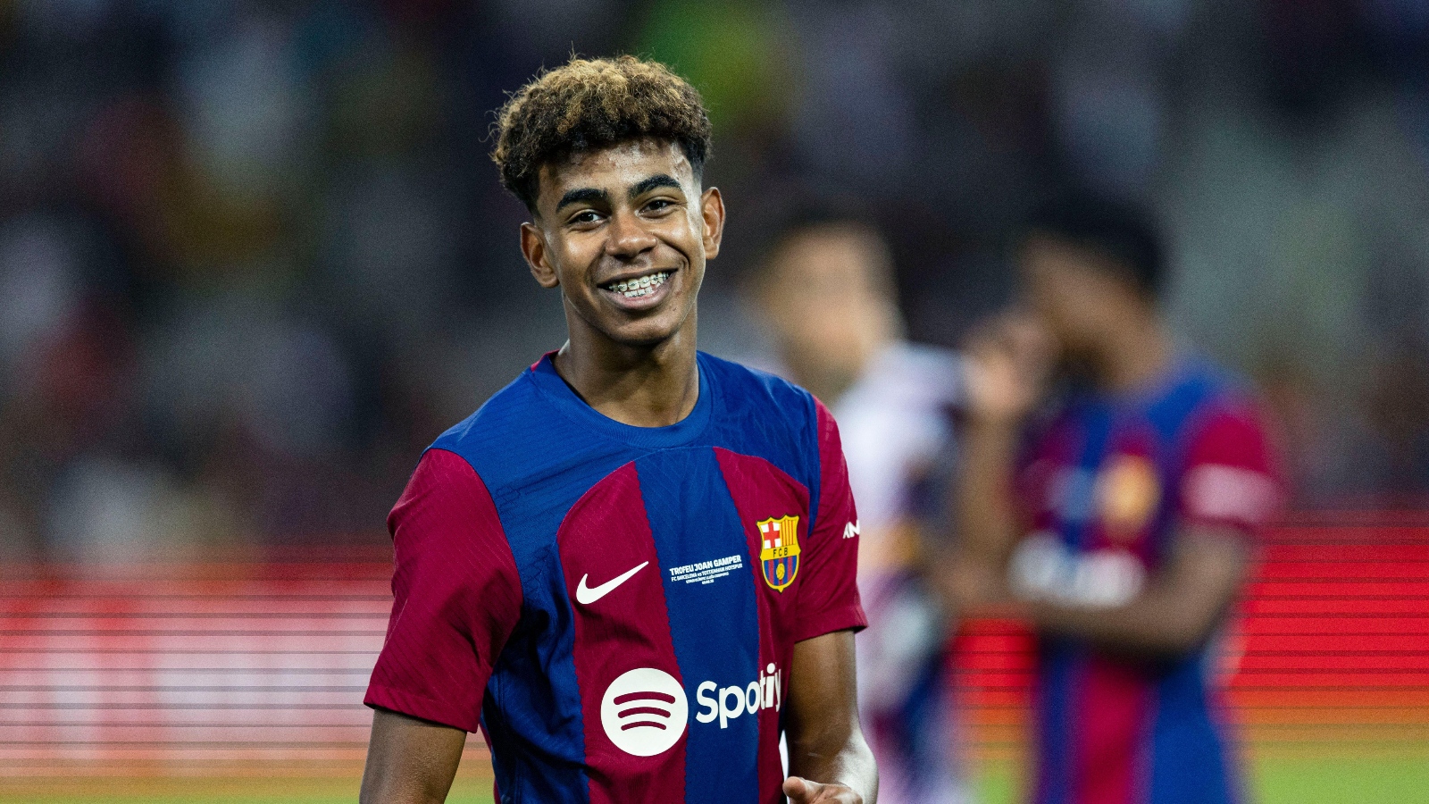 Lamine Yamal (Barcelona) Football/Soccer : Spanish "Joan Gamper Cup" match between FC Barcelona 4-2 Tottenham Hotspur FC at the Estadi Olimpic Lluis Companys in Barcelona, Spain.