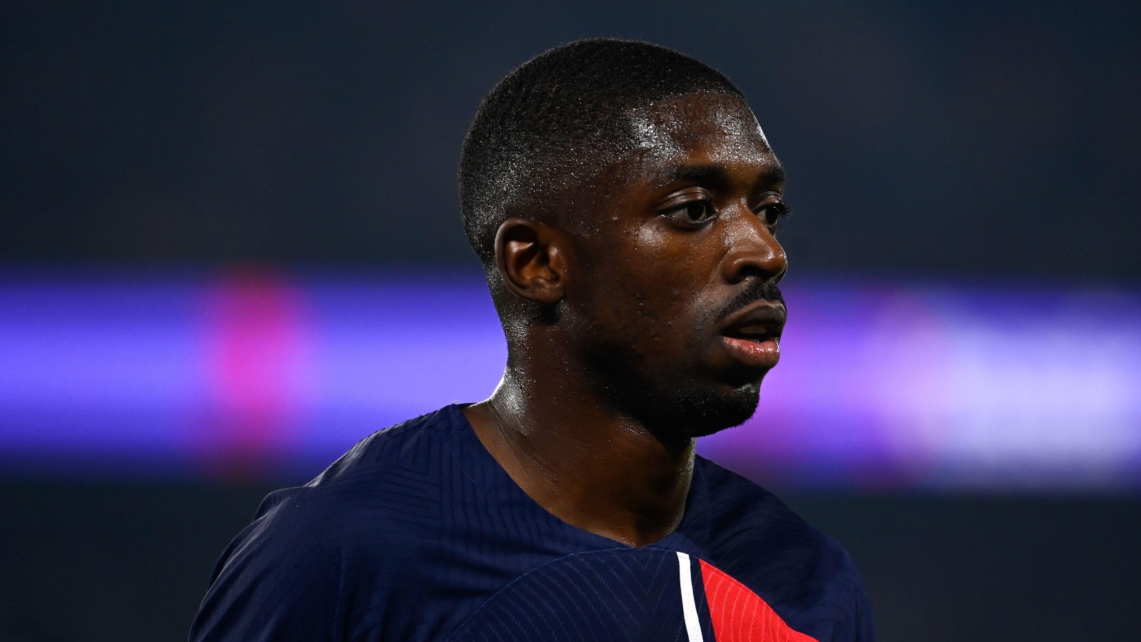 Ousmane Dembele during the Ligue 1 Ubereats Classico between PSG and Olympique de Marseille at the Parc des Princes on September 24, 2023.