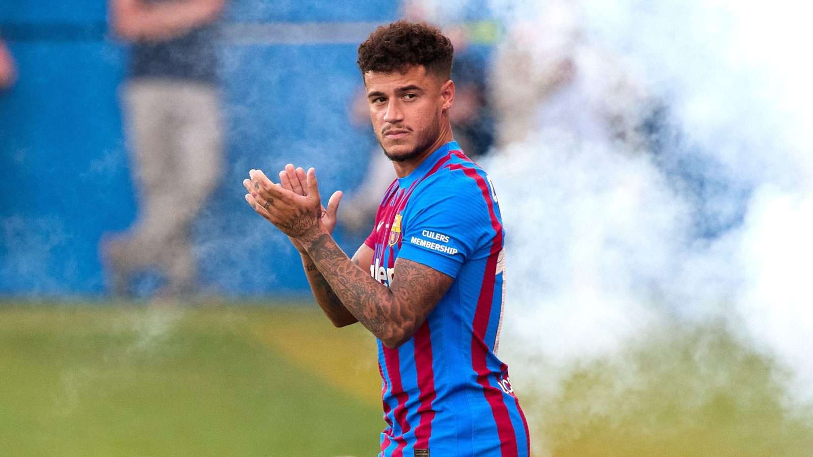 Philippe Coutinho prior the Trofeu Joan Gamper match between FC Barcelona and Juventus FC at Estadi Johan Cruyff in Sant Joan Despi, Spain.