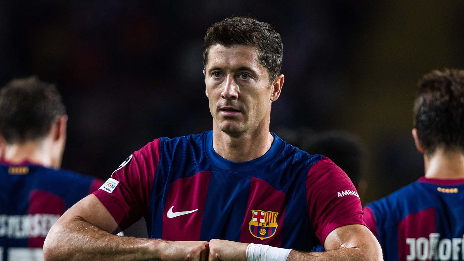 Robert Lewandowski of Fc Barcelona celebrates