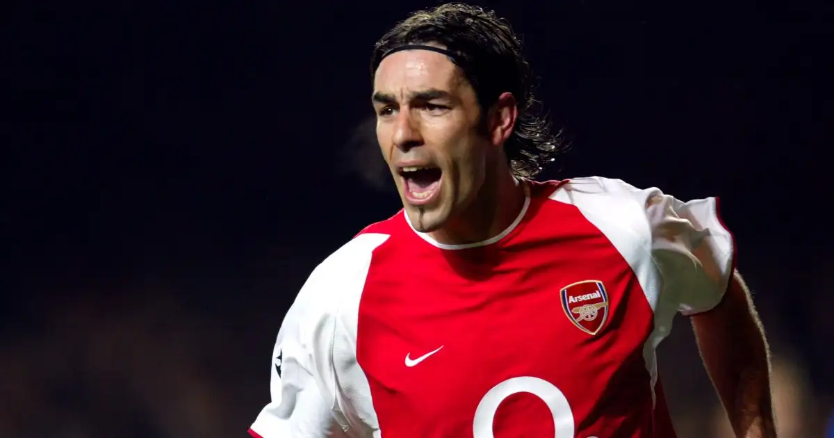 Robert Pires celebrates scoring for Arsenal in 2004.