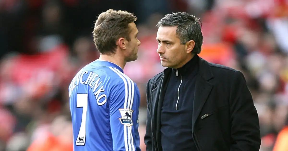 Chelsea's Andriy Shevchenko and Jose Mourinho, 2007.