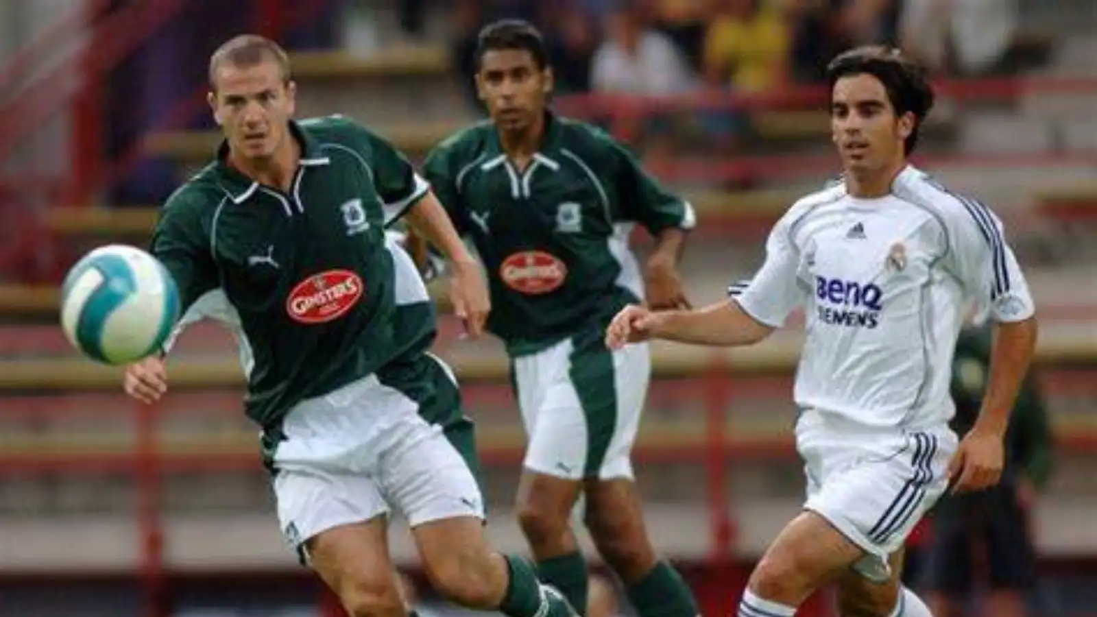 Real Madrid take on Plymouth Argyle during a friendly match in Austria during the summer of 2006.