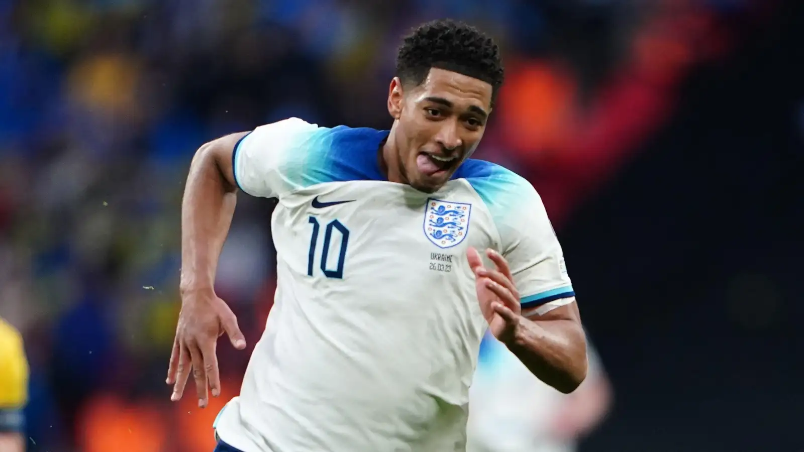 Jude Bellingham during the European Championship qualifier between England and Ukraine at Wembley Stadium, London, March 2023.