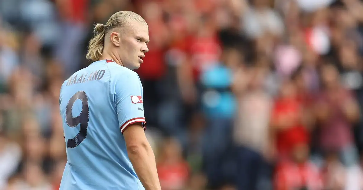 Erling Haaland of Manchester City during the The FA Community Shield match at the King Power Stadium, Leicester, 30th July 2022