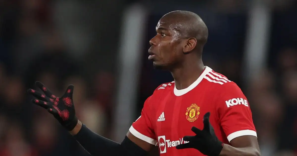 Paul Pogba of Manchester United looks confused, Manchester, Old Trafford, 15 March 2022.