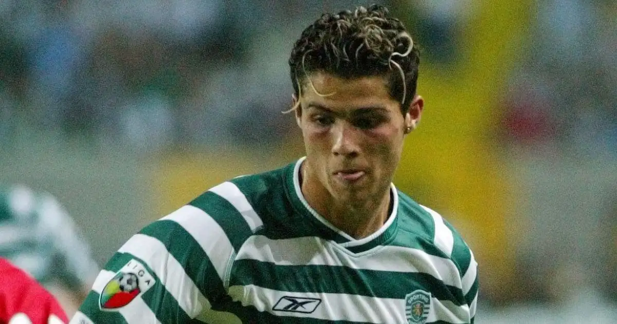 An August 7, 2003 file photo shows Portuguese Sporting Lisbon soccer player Cristiano Ronaldo during a soccer match at the new Alvalade stadium against Manchester United.